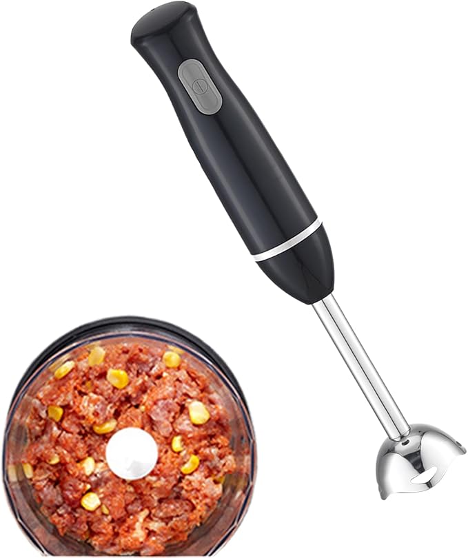 Immersion Blender - Electric Handheld Blender Easy Clean Hand Blenders Stainless Steel Kitchen Gadget with High-Speed Motor Portable Food Mixer for Soup Puree Milkshakes Salad Dressings