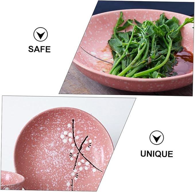 Pink Kitchen Japanese Style Delicate Dinnerware Set Home Tableware Smooth Surface Versatile for Rice Soup