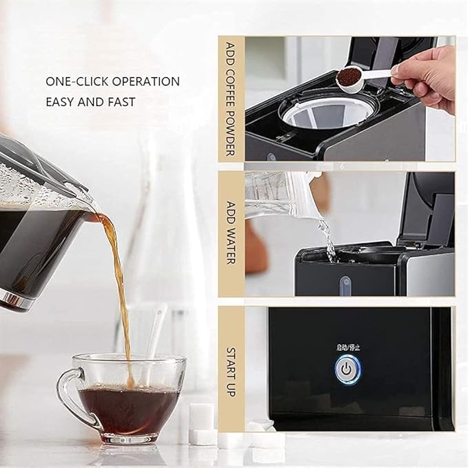 Coffee Machine Fully Automatic Coffee Machinehome Automatic American Drip SmartMachine To Make Coffee Brewer With Thermal Insulation Function 1.2L