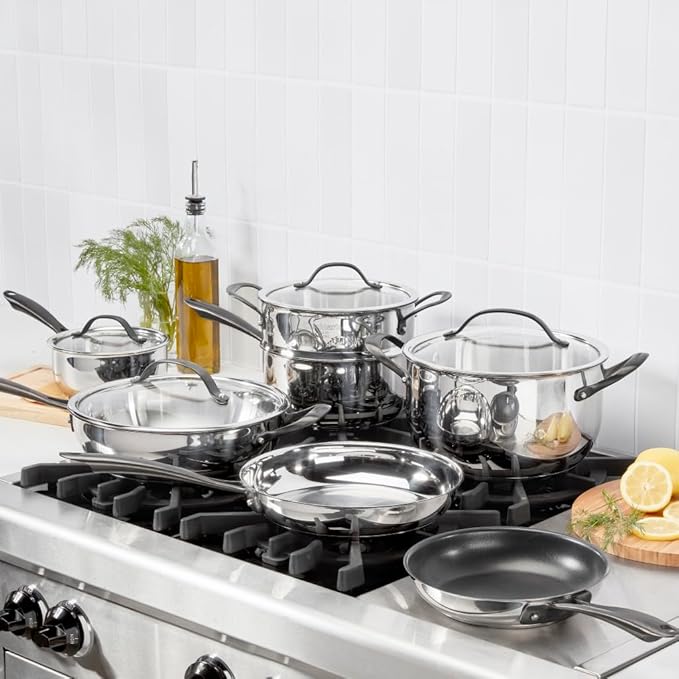 Cuisinart RADIANT PRO 11-Piece Stainless with Brushed Titanium Finish Cookware Set