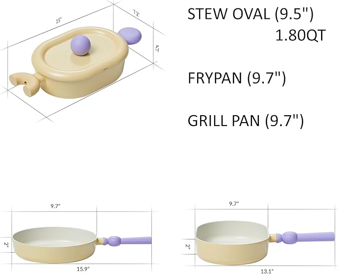 Neoflam Better Finger Cookware Set - All in One 8-Piece Non-Stick Ceramic Coated Pots and Pans