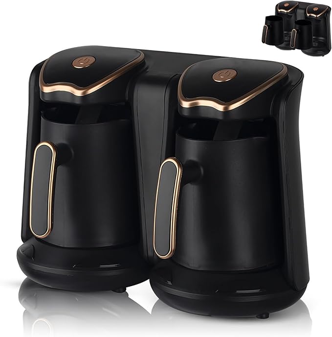 Electric Turkish Coffee Maker 1200W Portable 8-Cup Machine with Anti-Overflow &amp Dry Burn Protection Perfect for Greek Coffee &amp Hot Beverages