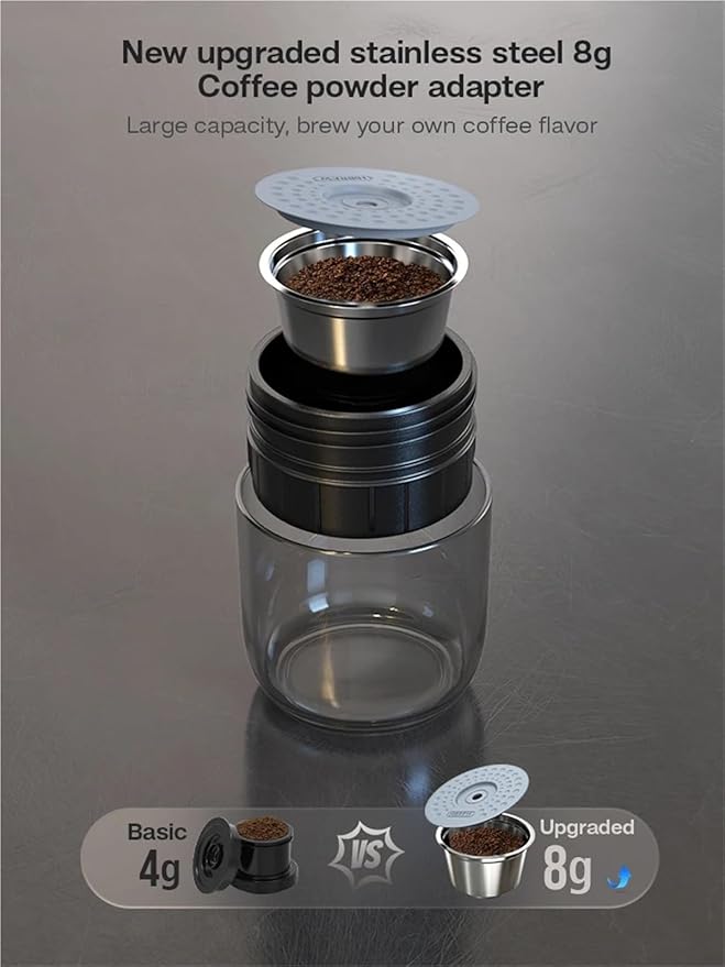 Portable Coffee Machine for Car &amp HomeDC12V Expresso Coffee Maker Fit Nexpresso Dolce Pod Capsule Coffee Powder H4A(UK)