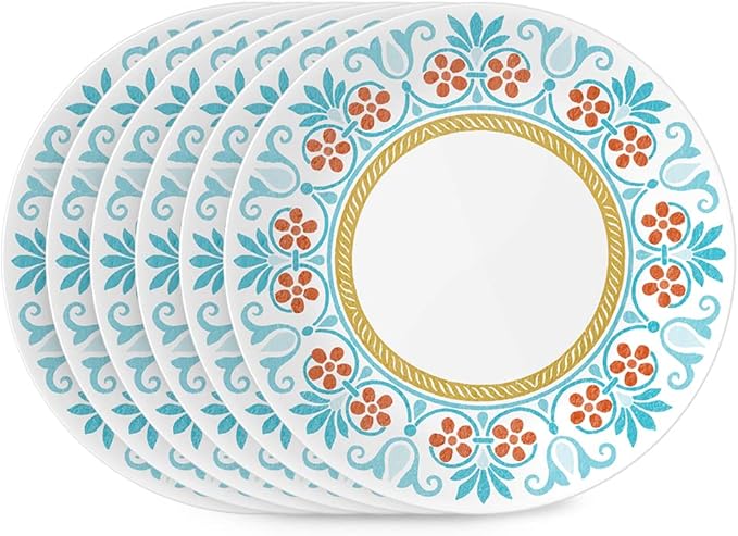 Corelle Terracotta Dreams Dinnerware Set for 6 18 Pieces &amp Terracotta Dreams Salad Plate Set for 6 | 8.5 Inch Kitchen Plate Set