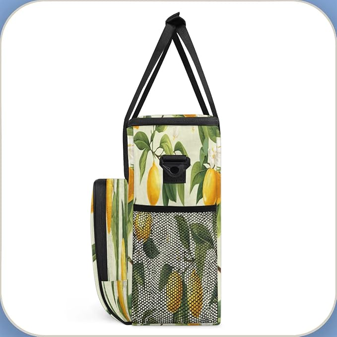 Tropical Lemon Leaves Coffee Maker Carrying Bag for Keurig K-Mini or K-Mini Plus Storage Portable Coffee Maker Travel Bag