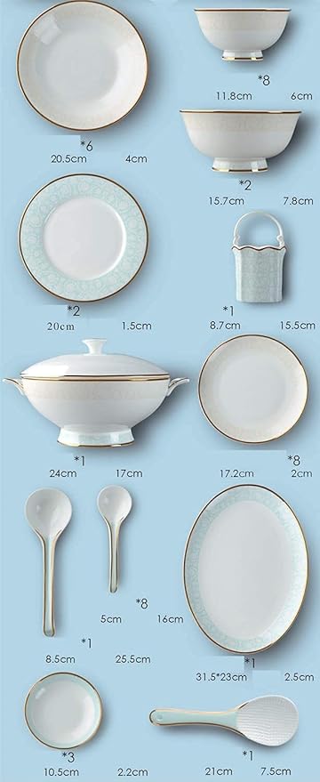 Dinnerware Sets - Luxury Gift Dishes Service Set 42-piece Porcelain Dinnerware Set Plates Bowls Bone China Service for 10 Break and Crack Resistant Dish Sets Porcelain oujinmm2024327