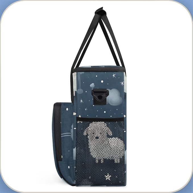 Sheep Night Star Coffee Maker Carrying Bag Portable Travel Storage Tote Bag Compatible with K-Mini or K-Mini Plus Single Serve Coffee Brewer Carrying Case with Multiple Pockets &amp Shoulder Strap