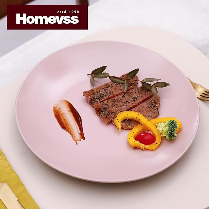 Stoneware Two-Tone Colors Life 18pc Dinner SetOutside Shiny Black + Inside Matte Glaze Rose