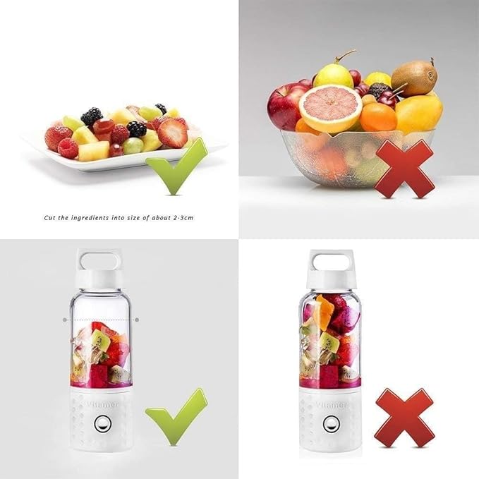 Portable Blender Smoothie Blender USB Juicer Cup 17oz Fruit Mixing Machine with 4000mAh Rechargeable Batteries Detachable(Pink)