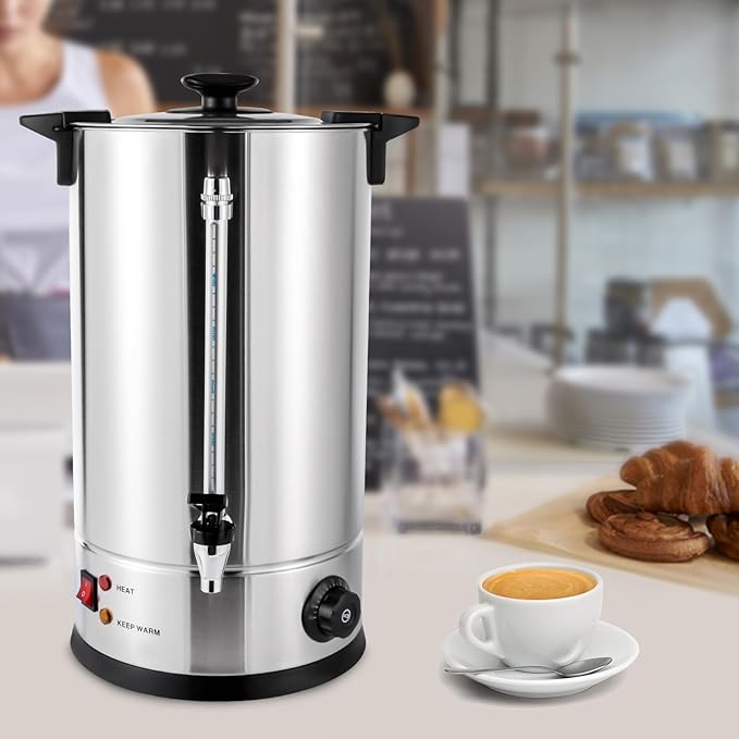 Commercial Grade Stainless Steel 15L/3.96gal Coffee Urn Coffee Maker Hot Water Urn for Home Party Office Wedding