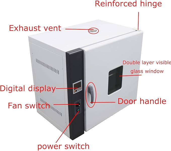 70L Lab Forced Air Convection Drying Oven Adjustable Fan Speed RT+50-572℉ Drying Oven Lab Industrial Digital Forced Drying Oven 110v 1.5KW