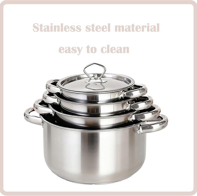Cookware 15pc SetSunken Design For Enhanced Sealing Performance Includes Stainless Steel Lids A Turner spatulaLadle and Cooking Spoon