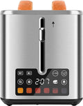 Touch Screen Toaster 2 Slice Bagel Toaster with LCD Display Stainless Steel Smart Digital Toasters with +15s BoostDual Memory FunctionsToasters with 6 Shade Settings &amp Extra-Wide Slots900W