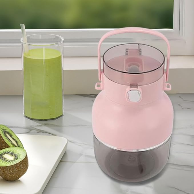 Portable Electric Blender Personal Juicer 500ml USB with Handle for Fresh Fruits Pink