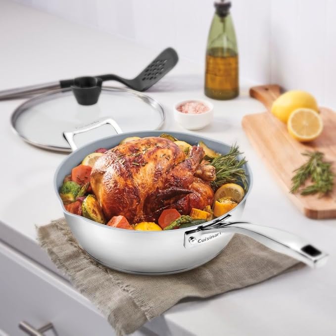 Cuisinart Preferred Pan 4-Pc Set - Stainless Steel (4.5 Qt. Multi-Purpose Pan w/Cover Steamer Slotted Turner)