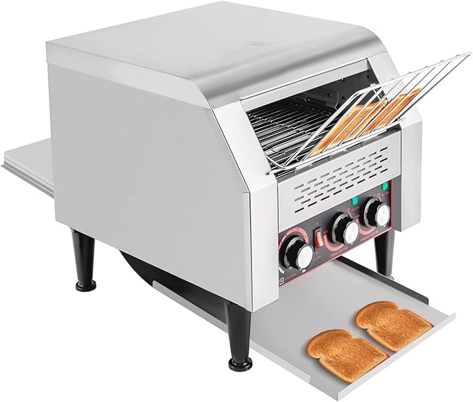 Electric Commercial 300PCS/H Conveyor Toaster 110v 200w Adjustable Speed Stainless Steel Professional Bread Oven For Buffets Coffee Shops Bakery Baked Goods