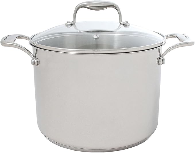 Stainless Steel Cookware Set - Tuxton Home 10-Piece Stainless Steel Cooking Set with Non Stick Frying Pans Casserole Saucepan Stockpot Steamer Insert &amp Lids - Stove &amp Oven Compatible Kitc