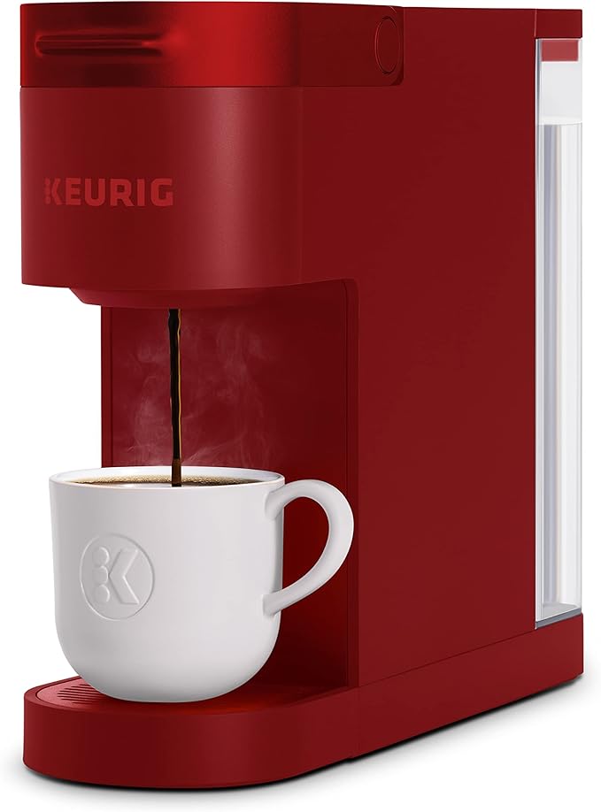 Keurig K-Slim Single Serve K-Cup Pod Coffee Maker Featuring Simple Push Button Controls And MultiStream Technology Scarlet Red