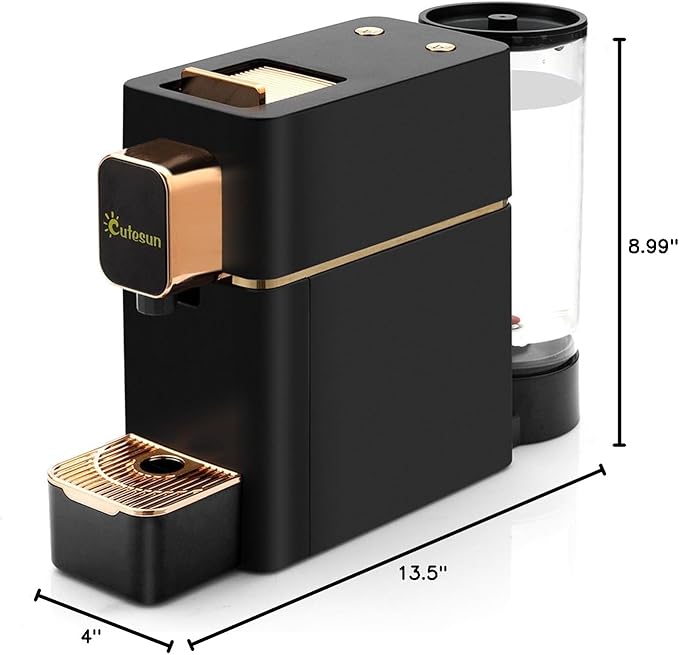 Mini Espresso Coffee Machine for Capsules Compatible with Nespresso OriginalL Machine Espresso Maker Single Serve Bestpresso Coffee Capsules Peet's Espresso more (Black)
