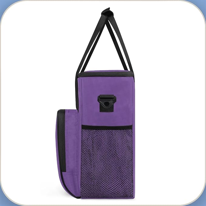 Dark Purple Coffee Maker Carrying Bag Waterproof Insulated Leakproof Cooler Bag Portable Storage Tote Bag Organizer With Shoulder Strap