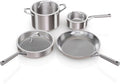 Ninja EverClad Stainless Steel Cookware 7 Piece Pots &amp Pans Set Cookware Set All Stovetops &amp Induction Oven Safe to 600°F Tri-Ply Commercial-Grade C99007