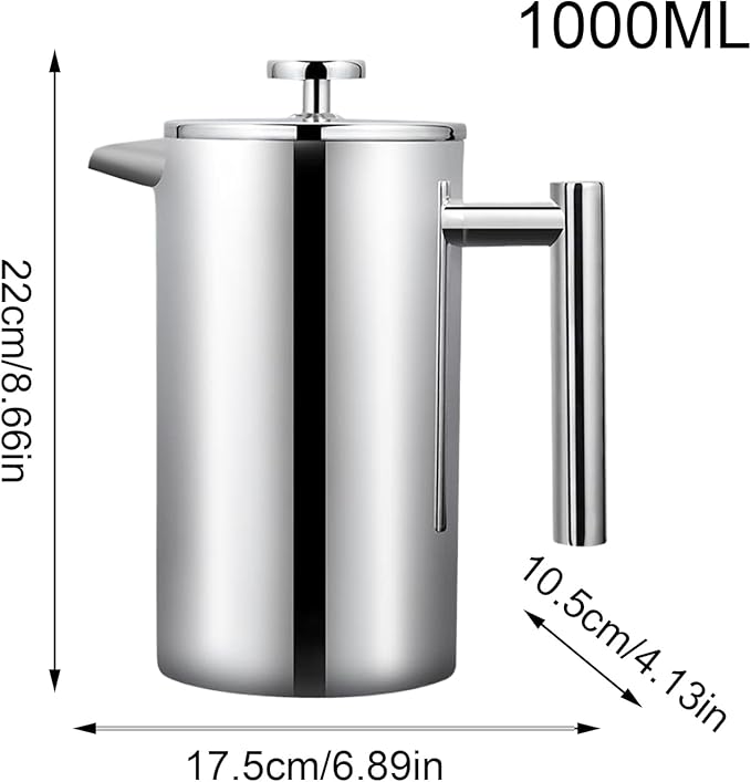 Hand Press Coffee Maker Hand Press Design 22x17.5x10.5cm Tea Pot Cold Brew Tea Pot Easy Clean Filter System For Men Women Professionals Enthusiasts
