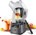 Professional Commercial Blender With Shield Quiet Sound Enclosure 2200W Industries Strong and Quiet Professional-Grade Power Self-CleaningGrey
