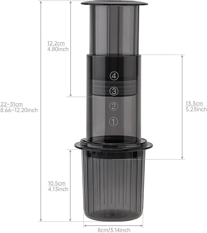 Portable Coffee Maker for Camping &amp Travel Aeropress Coffee Maker Manual Espresso Machine Coffee Press – 3 In 1 Brew Method Combines French Press Espresso Full Bodied Coffee Without Grit
