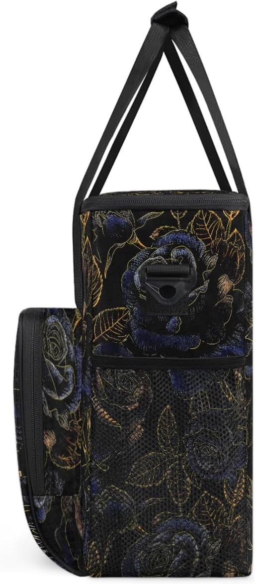 Rose Golden Blue Coffee Maker Carring Bag Travel Carrying Storage Tote Bag Compatible with Keurig K-Mini or K-Mini Plus Portable Single Serve Coffee Brewer Case with Pockets for K-cup Pods