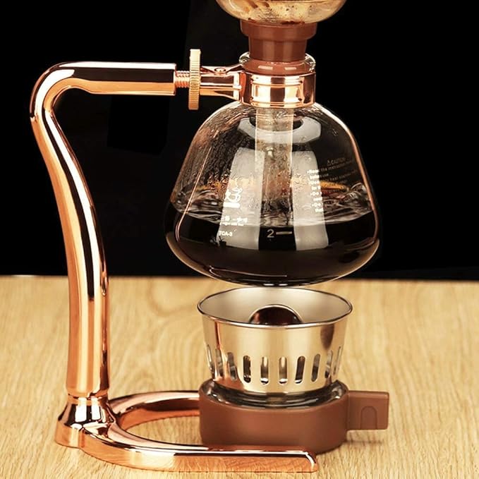 Coffee machine manual coffee pot siphon household siphon pot set glass coffee machine coffee machine manual grinder(E)
