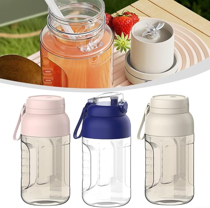 Dual Cover Design in a 1200ml Portable Juicer Cup with Enhanced Safety Features for User Protection /896(White)