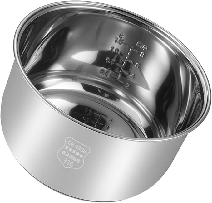 Rice Cooker Inner Pot 3L 4L 5L Capacity Pot Core Food Grade 316 Stainless Steel Inner Pot Thickened Three-Layer Composite Bottom Uncoated(5L)