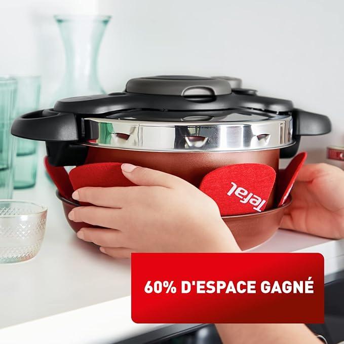 Tefal Ingenio All-In-One 8-Piece Cookware Set Cooking Pot Non-Stick Pan Stainless Steel Saucepan Steamer Basket Lids
