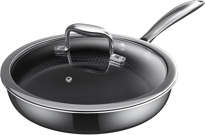 MOMOSTAR Hybrid Nonstick 10-Inch Frying Pan - Induction Cookware for Easy Cooking