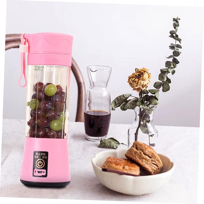 380ml Portable Fruit Mixer Juicer Machine Small Pink Blender Cup Random Style