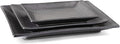 Stone lain Valencia Porcelain 3-Piece Rectangle Serving Set Metallic Grey