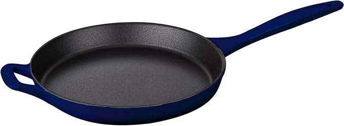 La Cuisine LC 2770 5 Piece Enameled Cast Iron Oval Casserole Cookware Set Ultramarine Blue