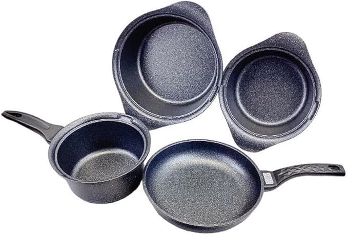 MADE IN KOREA Nonstick Pots and Pans Induction Marble Coating Cookware Set