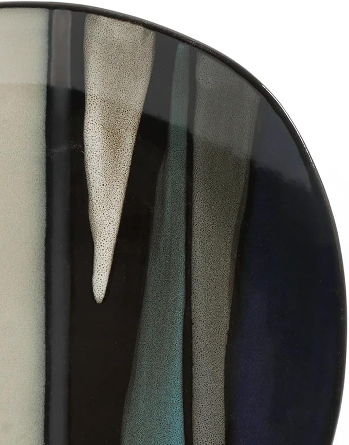 16-Piece Stoneware Dinnerware Set – Reactive Glaze Tribal &amp Contemporary Design Dishwasher &amp Microwave Safe (Available in Teal &amp Red) (Teal)