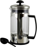 Daily Brew 1.2 Quart French Press Coffee Maker – Stainless Steel Frame Glass Carafe Easy Clean Brews 38 oz Rich Coffee