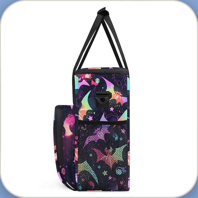 Gothic Bat Coffee Maker Carrying Bag Dreamy Bat Portable Travel Storage Tote Bag Compatible with K-Mini or K-Mini Plus Single Serve Coffee Brewer Carrying Case with Multiple Pockets &amp Shoulder S
