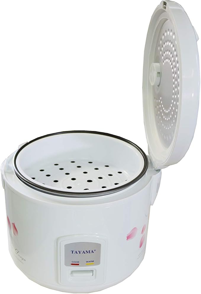 TRC-08 Cool Touch 8-Cup Rice Cooker and Warmer with Steam Basket White