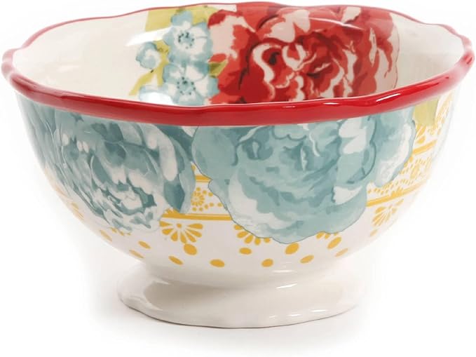 12-Piece Ceramic Dinnerware Set with Floral Pattern Microwave and Dishwasher Safe Service for 4
