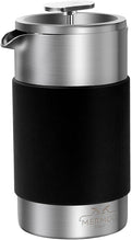 MERMOO YILAN Handleless French Press Coffee Maker - 12 oz Stainless Steel Insulated 3-in-1 Press for Coffee Tea &amp Milk Frother with Detachable Silicone Sleeve | Space Saving Design