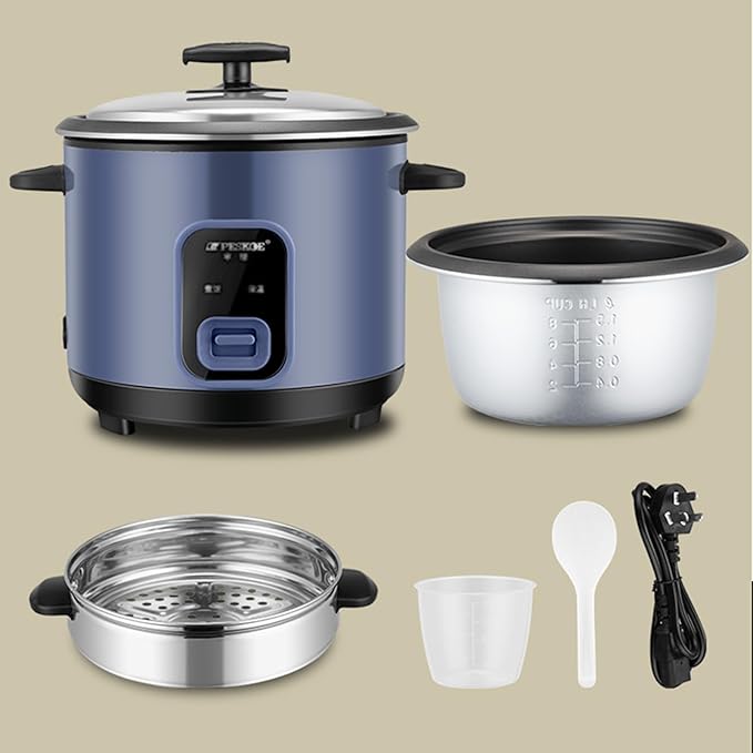 Rice Cooker - Electric Rice Cooker &amp Steamer 1.8L (10 Cup) Keep Warm Function Removable Non Stick Bowl Easy to Clean Steamer Basket Measuring Cup &amp Spoon Inc Energy Saving(1.2L)