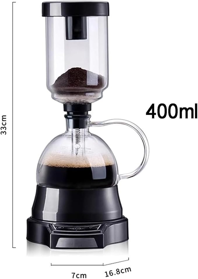 Electric Siphon Coffee Maker Coffee Maker Brewer With Auto Timer &amp 400ml Glass Pot 60s Extraction &amp 2 Power Adjustable Removable Design Vacuum Coffee Machine For Coffee Lover Coffee