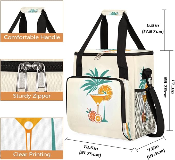 Orange Juice Pattern Coffee Maker Carring Bag Travel Carrying Storage Tote Bag Compatible with Keurig K-Mini or K-Mini Plus Portable Single Serve Coffee Brewer Case with Pockets for K-cup Pods