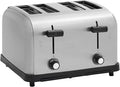 Kratos Commercial Four Slice Pop-Up Toaster 1.5 Wide Slots for Bagels and Special Breads Stainless Steel Countertop Toaster with Two Crumb Trays 120V 1800 Watts ETL Certified (29M-011)
