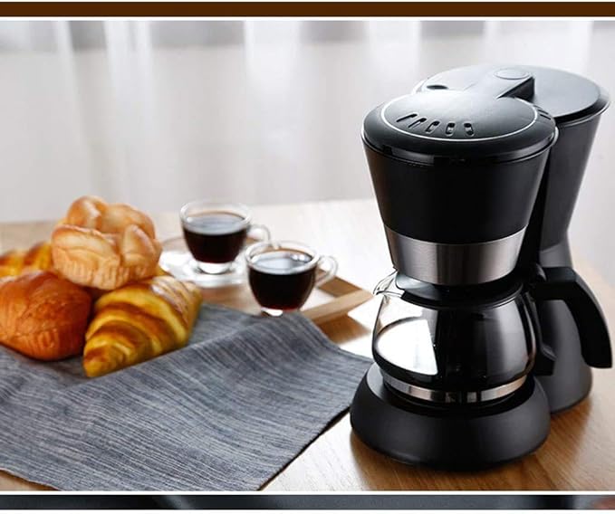 Coffee Machine 650ML Household Office American Style Drip Tea/Coffee Making 6 Cups Coffee Maker 600W Temperature Control Black