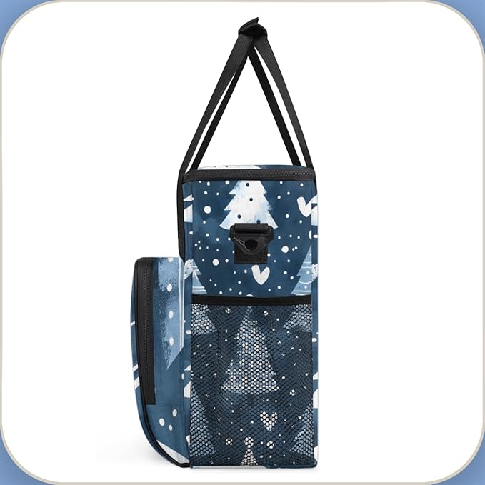 Dreamy Tree Christmas Coffee Maker Carrying Bag Portable Travel Storage Tote Bag Compatible with K-Mini or K-Mini Plus Single Serve Coffee Brewer Carrying Case with Multiple Pockets &amp Shoulder S
